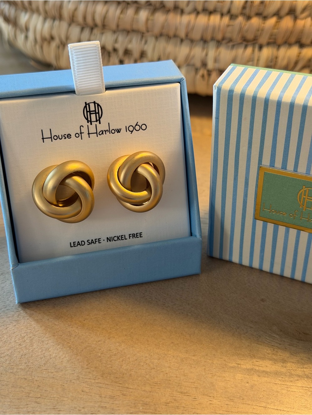 House of Harlow 1960 Matte Gold Knot Earrings